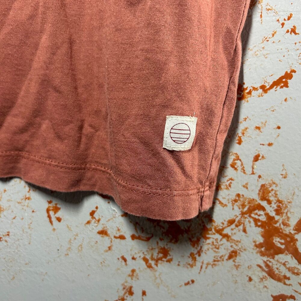 Marine Layer Relaxed Hemp Cotton Shirt Mens Marge M/L Burnt Coral Crewneck Tee - Picture 3 of 4